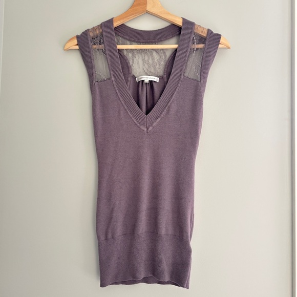 Urban Behavior Women's Size XS Knitted Vest Lace Quiet Luxury Business Chic Soft - Picture 2 of 12